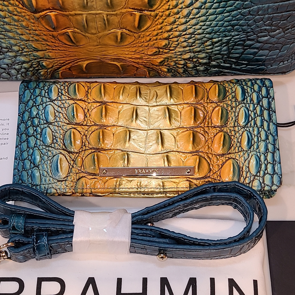 Brahmin NWT Large Duxbury Bermuda Ombre Melbourne SET W Ady Wallet NWT - Picture 3 of 16